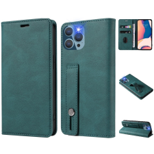 Wooze Realme C31, Oldalra nyíló tok, stand, kártyatartóval, kézpánttal, Wooze Business Plus, zöld tok és táska