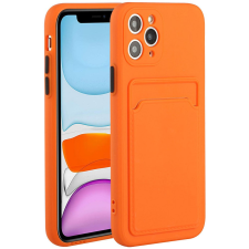 Wooze Samsung Galaxy A21 SM-A210F, Szilikon tok, kártyatartóval, Wooze Card Slot, narancssárga tok és táska