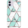 Wooze Samsung Galaxy A42 5G / M42 5G SM-A426B / M426B, Szilikon tok, sokszöges márvány minta, Wooze Geometric Marble, színes/zöld