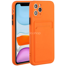 Wooze Samsung Galaxy M31s SM-M317F, Szilikon tok, kártyatartóval, Wooze Card Slot, narancssárga tok és táska