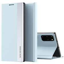 Wooze Samsung Galaxy S21 FE 5G SM-G990, Oldalra nyíló tok, stand, Wooze Silver Line, világoskék tok és táska