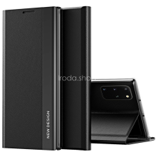 Wooze Xiaomi 13, Oldalra nyíló tok, stand, Wooze Silver Line, fekete tok és táska