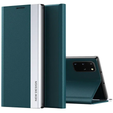 Wooze Xiaomi 14, Oldalra nyíló tok, stand, Wooze Silver Line, sötétzöld tok és táska