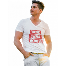  Work Sweat Achieve - Férfi V Nyakú Póló férfi póló