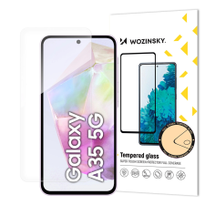 Wozinsky edzett üveg fekete szegéllyel Samsung Galaxy A35 mobiltelefon kellék