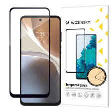 Wozinsky Full Glue Edzett üveg edzett üveg Motorola Moto G32 9H teljes képernyővédő fekete kerettel mobiltelefon kellék
