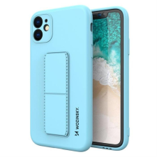 Wozinsky kitámasztható tok Flexible Silicone telefontok az állvány iPhone 12 világoskék tok és táska