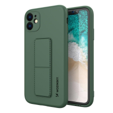 Wozinsky kitámasztható tok Flexible Silicone telefontok Samsung Galaxy A22 4G Sötétzöld tok és táska
