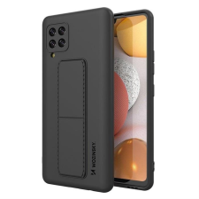 Wozinsky kitámasztható tok Flexible Silicone telefontok Samsung Galaxy A42 5G fekete tok és táska