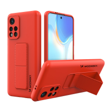 Wozinsky kitámasztható tok Rugalmas szilikon állványtok Xiaomi Poco M4 Pro 5G piros tok és táska