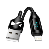 Wozinsky USB-A kábel - Lightning Wozinsky WUALC2 LED kijelző 2.4A 2m - Fekete