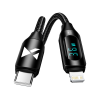 Wozinsky USB-C kábel - Lightning Wozinsky WUCLC1 LED kijelző 36W 1m - fekete