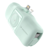 Wozinsky WF16-YLS mini powerbank 5000mAh 15W Lightning csatlakozóval, beépített Type-C kábellel + vezeték nélküli Apple Watch töltés - zöld