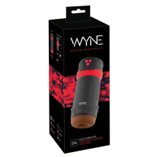 WYNE 04 - akkus, rezgő-szívó maszturbátor (fekete-piros) műajkak
