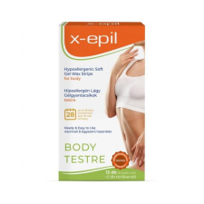 X-Epil Használatra kész hipoallergén gélgyantacsíkok testre - 12db szőrtelenítés