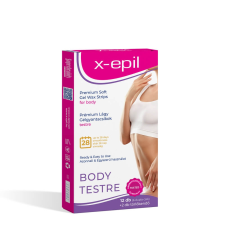 X-EPIL - használatra kész prémium gélgyantacsíkok (12db) - testre szőrtelenítés