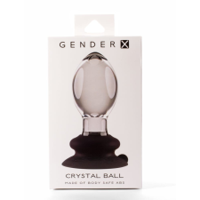 X-Men 4" Gender X Crystal Ball - szilikon, letapasztható anál dildó - 10,1 cm (átlátszó) műpénisz, dildó