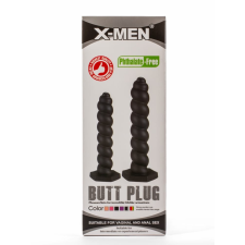 X-Men 9.45" Butt Plug Silicone - szilikon, letapasztható anál dildó - 24 cm (fekete) műpénisz, dildó