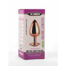 X-MEN Secret Shine Metal Butt Plug Rose Gold Heart L műpénisz, dildó
