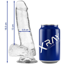 X RAY – átlátszó, rugalmas szexuális segédeszköz 18,5 cm műpénisz, dildó