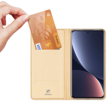 Xiaomi 12 Pro Dux Ducis Skin Pro flip tok, Arany tok és táska