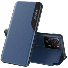 Xiaomi 14, Oldalra nyíló tok, stand, hívás mutatóval, Wooze FashionBook, kék tok és táska