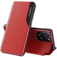 Xiaomi 14 Pro, Oldalra nyíló tok, stand, hívás mutatóval, Wooze FashionBook, piros tok és táska