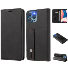 Xiaomi Mi 11, Oldalra nyíló tok, stand, kártyatartóval, kézpánttal, Wooze Business Plus, fekete tok és táska