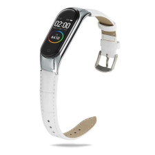 Xiaomi Mi Band 3 és Mi Band 4 okoskarkötő bőr pótszíj - Fehér okosóra kellék