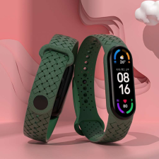 Xiaomi Mi Band 5/6/7 okoskarkötő braid szilikon pótszíj - Sötétzöld okosóra kellék