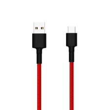 Xiaomi Mi Braided USB-A apa - USB-C apa Adat- és töltőkábel 1m - Piros/Fekete kábel és adapter