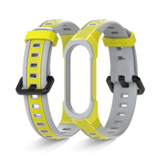 Xiaomi Mi Smart Band 3/4/5/6 retro pótszíj - Szürke-citromsárga okosóra kellék