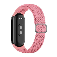 Xiaomi Mi Smart Band 8, textíl pótszíj, állítható, szőtt stílusú, rózsaszín okosóra kellék