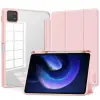  XIAOMI PAD 6 (11,0 coll) Tablettok - pink smart case tablet tok, átlátszó hátlappal, ceruza tartóval