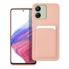  Xiaomi Poco C65 Telefontok - Forcell Card - pink kártyatartós szilikon hátlap tok