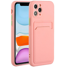 Xiaomi Poco X3 GT, Szilikon tok, kártyatartóval, Wooze Card Slot, rózsaszín tok és táska