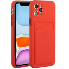  Xiaomi Redmi 9, Szilikon tok, kártyatartóval, Wooze Card Slot, piros tok és táska