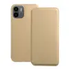  Xiaomi Redmi A1 Telefontok - Dual Pocket - arany mágneses átlátszó szilikon keretes könyvtok