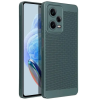  Xiaomi Redmi Note 13 4G, Műanyag hátlap védőtok, légáteresztő, lyukacsos minta, Breezy, sötétzöld
