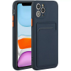  Xiaomi Redmi Note 14 Pro 5G (Global) / Poco X7, Szilikon tok, kártyatartóval, Wooze Card Slot, sötét