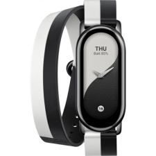 Xiaomi Smart Band 8 Duplán tekeredő szíj fekete-fehér okosóra kellék
