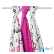 Xkko bambusz pelenka 70x70cm 3db spirálok és buborékok magenta mix pelenka