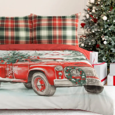  Xmas pamut karácsonyi ágyneműhuzat Piros 140x200 cm - 70x80 cm 1db lakástextília