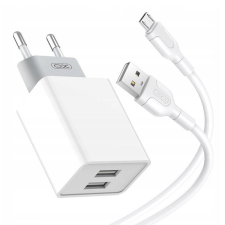 XO L65EU Hálózati kábel 2x USB, Micro USB (fehér) mobiltelefon kellék