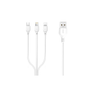 XO NB103 3 IN 1 USB TYPE-C / LIGHTNING / MICRO USB KÁBEL 2.0A 1 MÉTER FEHÉR