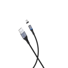 XO NB125 USB apa - MicroUSB apa Mágneses adat- és töltőkábel 1m - Fekete kábel és adapter