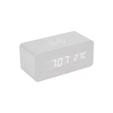 xPRO ™ Digitális ébresztőóra vezeték nélküli QI töltővel fehér 5W (1219310000009) ébresztőóra