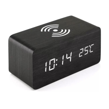 xPRO ™ Digitális ébresztőóra vezeték nélküli QI töltővel fekete 5W (1219300000002) ébresztőóra