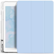 Xprotector Apple iPad 10.2 (2019 / 2020 / 2021), mappa tok, Apple Pencil tartóval, átlátszó szilikon hátlap, Smart Case, Xprotector Smart Book Flip, világoskék tablet tok