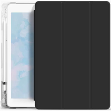 Xprotector Apple iPad 10.9 (2022), mappa tok, Apple Pencil tartóval, átlátszó szilikon hátlap, Smart Case, Xprotector Smart Book Flip, fekete tablet tok
